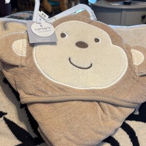 Carter's Brown Monkey Hooded Towel